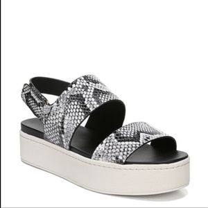 NIB Vince Westport Sahara Sandal Size 8 Snakeskin Animal Print Strap Platform